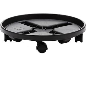 علبة حامل نباتات مستديرة من Bloem مع صينية صحن بعجلات (CAD1600)، أسود، 16 بوصة in Kuwait