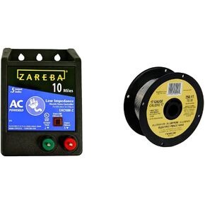Zareba EAC10M-Z AC Powered Low Impedance Electric Fence Charger - 10 Mile Plug-In Electric Fence Energizer, Contain Small Animals, Keep Out Pests and Predators