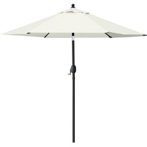 Sunnyglade 7.5' Patio Umbrella Outdoor Table Market Umbrella with Push Button Tilt/Crank, 6 Ribs (Beige)