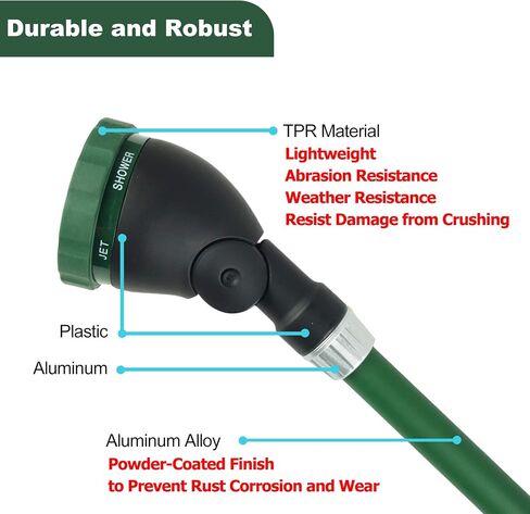 Heavy Duty 21 Inch Watering Wand with Pivoting Head, Adjustable Water Sprayer Wand with Ergonomic Handle, Spray 6 Watering Patterns, Perfect for Watering Hanging Plants in Kuwait