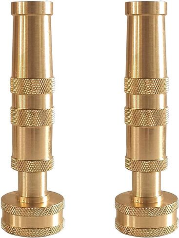 Hourleey Adjustable Twist Hose Nozzle, 4" Heavy-Duty Brass 3/4" GHT Hose Nozzle with 2 Garden Hose Rubber Washers (1 Pack) in Kuwait