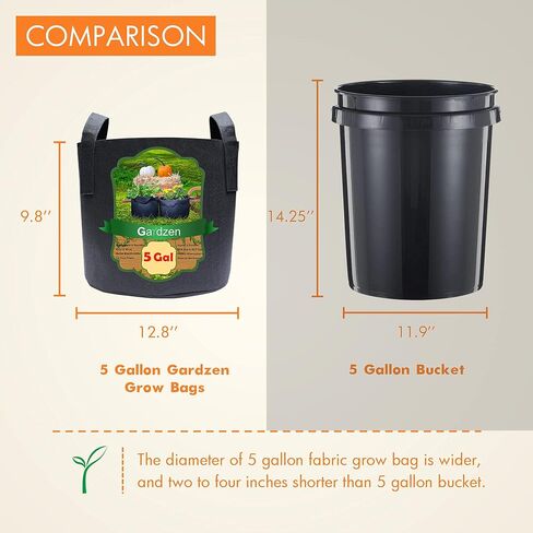 Gardzen 20-Pack 1 Gallon Nonwoven Grow Bags, Aeration Fabric Pots in Saudi Arabia