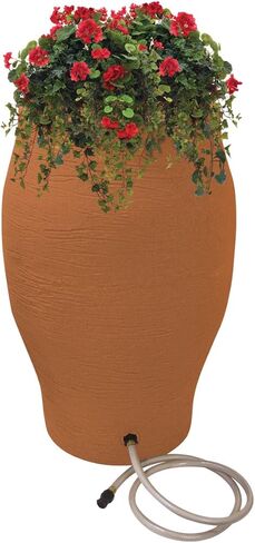 Emsco Group 2233-1 Rescue 50 Gallon Flatback Stoneware Urn Rain Barell, 50 Gallons, Sand in Kuwait