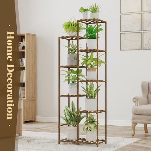 Bamworld مصنع الوقوف نبات داخلي تقف الخشب في الهواء الطلق رف النبات المتدرج للنباتات متعددة 3 طبقات 7 بوعاء سلم النبات حامل الجدول وعاء النبات حامل بوهو ديكو لنافذة شرفة غرفة المعيشة البستنة الهدايا للمرأة in Kuwait