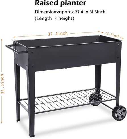 FOYUEE Raised Planter Box with Legs Outdoor Elevated Garden Bed On Wheels for Vegetables Flower Herb Patio in Saudi Arabia