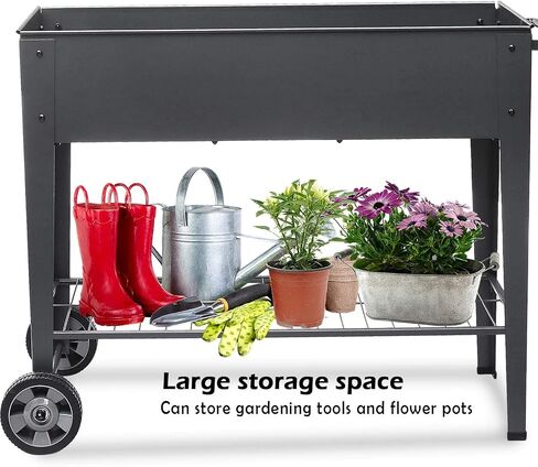 FOYUEE Raised Planter Box with Legs Outdoor Elevated Garden Bed On Wheels for Vegetables Flower Herb Patio in Saudi Arabia