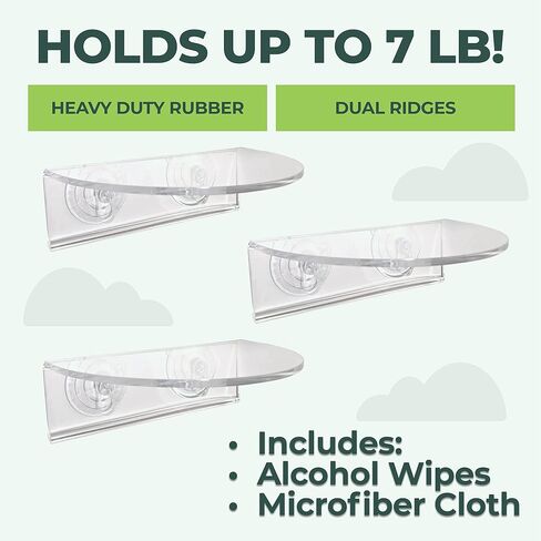 Window Garden Veg Ledge Suction Cup Window Shelf – Create an Indoor Garden, Hold Your Planter Pots, Seed Starter, Figurines on Your Window. Grow Herbs, Microgreens, Succulents, Sleek (2 Pack) in Saudi Arabia