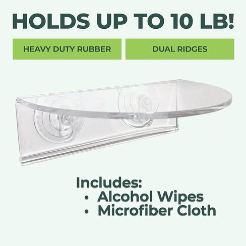 رف نافذة على شكل كأس شفط للنباتات في حديقة النافذة - قم بإنشاء حديقة داخلية، واحتفظ بأواني الزرع الخاصة بك، وبادئ البذور، والتماثيل على نافذتك. تنمو الأعشاب، ميكروغرين، العصارة، أنيق (2 حزمة) in Kuwait