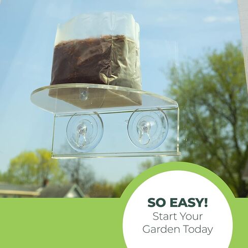 رف نافذة على شكل كأس شفط للنباتات في حديقة النافذة - قم بإنشاء حديقة داخلية، واحتفظ بأواني الزرع الخاصة بك، وبادئ البذور، والتماثيل على نافذتك. تنمو الأعشاب، ميكروغرين، العصارة، أنيق (2 حزمة) in Kuwait