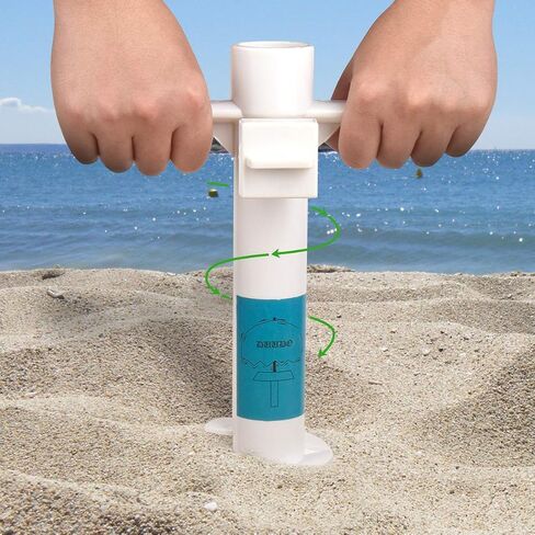 Beach Umbrella Sand Anchor, Beach Accessories-Umbrella Base with 5-Spiral Screw Design, Beach Essentials Umbrella Holder Stand Resist Strong Winds One Size Fits All in Saudi Arabia