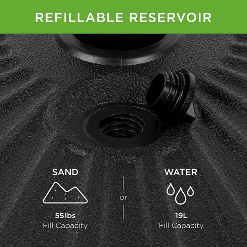 Best Choice Products Fillable Umbrella Base Stand Round Sunburst Plastic Patio Umbrella Base Stand, Pole Holder for Outdoor, Lawn w/ 55lbs Weight Capacity, Adjustment Knob in Saudi Arabia