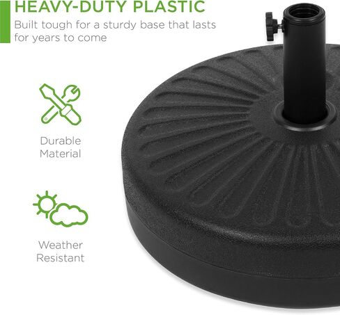 Best Choice Products Fillable Umbrella Base Stand Round Sunburst Plastic Patio Umbrella Base Stand, Pole Holder for Outdoor, Lawn w/ 55lbs Weight Capacity, Adjustment Knob in Saudi Arabia