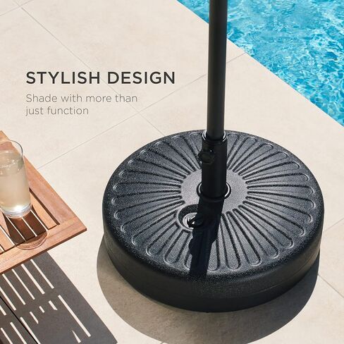 Best Choice Products Fillable Umbrella Base Stand Round Sunburst Plastic Patio Umbrella Base Stand, Pole Holder for Outdoor, Lawn w/ 55lbs Weight Capacity, Adjustment Knob in Saudi Arabia