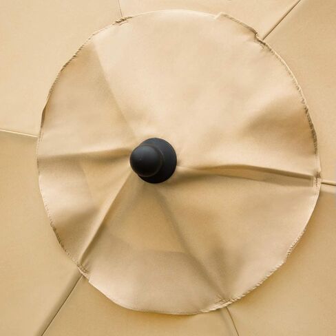 Sunnyglade 7.5' Patio Umbrella Outdoor Table Market Umbrella with Push Button Tilt/Crank, 6 Ribs (Beige) in Kuwait