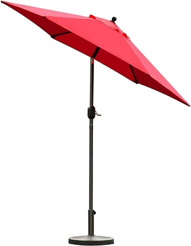 Sunnyglade 7.5' Patio Umbrella Outdoor Table Market Umbrella with Push Button Tilt/Crank, 6 Ribs (Beige) in Kuwait