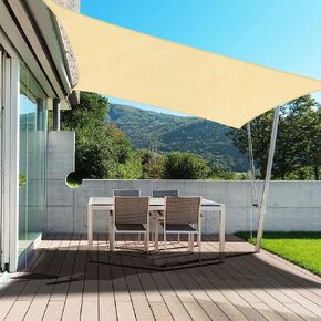 PureFit Rectangle Sun Shade Sails 4 x 6 ft (Straight Edge) Sun UV Blocking Outdoor Canopy, Sunshades for Patio, Backyard, Lawn and All Outdoor Activities, Brown