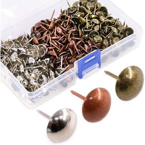 Hilitchi 300-Pcs [3-Color] 9/16''(14mm) Antique Upholstery Nails Tacks Furniture Tacks Upholstery Tacks Thumb Tack Push Pins Assortment Kit in Kuwait