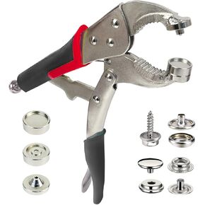 snap Fastener Tool,Snap Tool for Boat Covers, Heavy Duty Snap Setter Pliers Canvas Snap Fasteners Kit Includes 40 Sets 15mm Stainless Snaps in Saudi Arabia