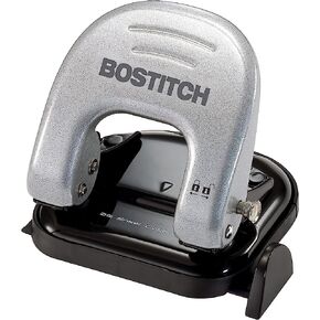 Bostitch Office Indulge 40 Reduced Effort 2-Hole Punch, 40 Sheets, Silver (2340)
