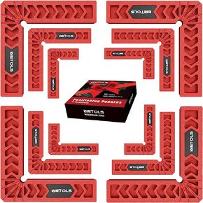 ويتولز 12 قطعة من مربعات تحديد المواقع، مشبك زاوية قائمة 90 درجة ادوات النجارة للعمال الحرفيين، مشبك خشبي مربع لاطارات الصور والخزائن والصناديق وغيرها - WE867 in Kuwait