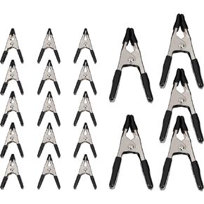 مجموعة أمازون بيسيكس 20 قطعة من مشبك زنبركي فولاذي، 15 عبوة مقاس 3/4 بوصة، 5 عبوات مقاس 1 بوصة، أسود/فضي in Kuwait