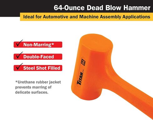 Titan 63143 3-Piece Dead Blow Hammer Set | Includes 16oz, 32oz, 48oz in Kuwait