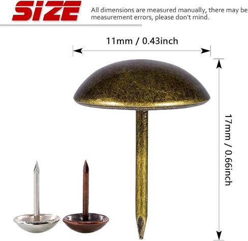 Hilitchi 300-Pcs [3-Color] 9/16''(14mm) Antique Upholstery Nails Tacks Furniture Tacks Upholstery Tacks Thumb Tack Push Pins Assortment Kit in Saudi Arabia