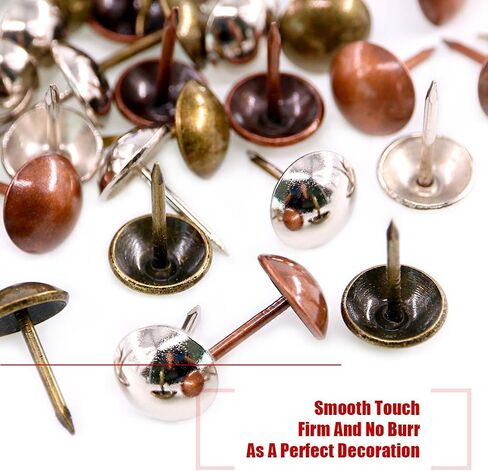 Hilitchi 300-Pcs [3-Color] 9/16''(14mm) Antique Upholstery Nails Tacks Furniture Tacks Upholstery Tacks Thumb Tack Push Pins Assortment Kit in Saudi Arabia