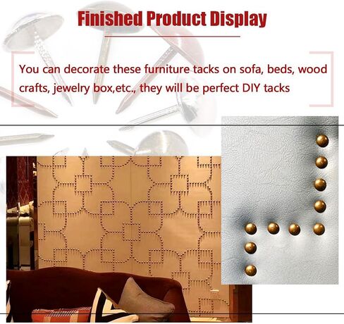 Hilitchi 300-Pcs [3-Color] 9/16''(14mm) Antique Upholstery Nails Tacks Furniture Tacks Upholstery Tacks Thumb Tack Push Pins Assortment Kit in Saudi Arabia