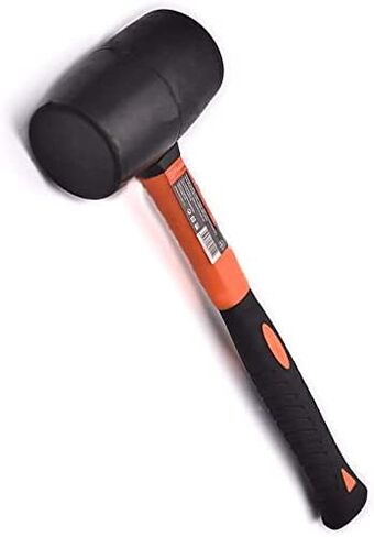 Edward Tools Rubber Mallet Hammer 16 oz - Durable Eco-friendly Rubber Hammer Head for Camping, Flooring, Tent Stakes, Woodworking, Soft Blow Tasks without Damage - Ergonomic Grip Handle in Saudi Arabia