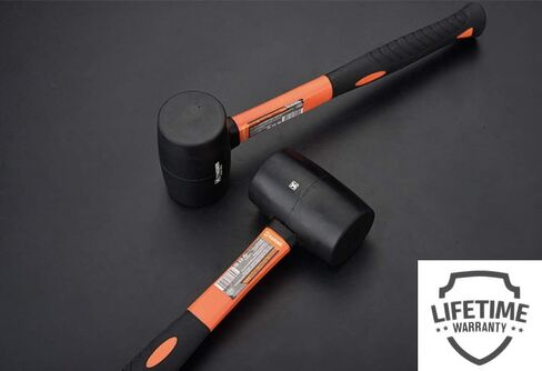 Edward Tools Rubber Mallet Hammer 16 oz - Durable Eco-friendly Rubber Hammer Head for Camping, Flooring, Tent Stakes, Woodworking, Soft Blow Tasks without Damage - Ergonomic Grip Handle in Saudi Arabia