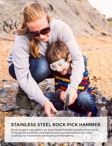INCLY Rock hounding Geology Hammer Tool, 32oz Rock Pick Hammer, 3 PCS Digging Chisels Kit, Hounding Equipment Set with Musette Bag, Compass, Whistle for Gold Panning Gem Mining in Saudi Arabia