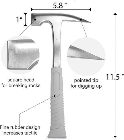 INCLY Rock hounding Geology Hammer Tool, 32oz Rock Pick Hammer, 3 PCS Digging Chisels Kit, Hounding Equipment Set with Musette Bag, Compass, Whistle for Gold Panning Gem Mining in Saudi Arabia