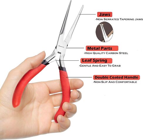 Long Nose Pliers 8 inch - Precision Needle Nose Pliers with Wire Cutters - Pack 1 in Saudi Arabia