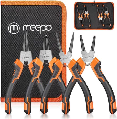 مجموعة كماشة حلقة كبس من إم ميبو، كماشة دائرية داخلية شديدة التحمل 4 قطع مقاس 7 بوصة، كماشة مستقيمة على شكل حرف C، مجموعة كماشة قفل حلقية، طرف 5/64 بوصة، للاحتفاظ بمزيل الحلقة، مع حقيبة محمولة in Kuwait