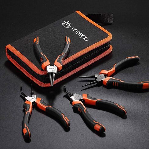 مجموعة كماشة حلقة كبس من إم ميبو، كماشة دائرية داخلية شديدة التحمل 4 قطع مقاس 7 بوصة، كماشة مستقيمة على شكل حرف C، مجموعة كماشة قفل حلقية، طرف 5/64 بوصة، للاحتفاظ بمزيل الحلقة، مع حقيبة محمولة in Kuwait