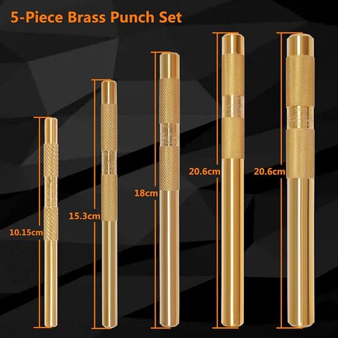 Brass Drift Punch Tool Set 5 Piece with 1/4 Inch, 3/8 Inch, 1/2 Inch, 5/8 Inch, 3/4 Inch Drift Punches in Saudi Arabia
