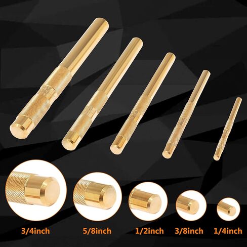 Brass Drift Punch Tool Set 5 Piece with 1/4 Inch, 3/8 Inch, 1/2 Inch, 5/8 Inch, 3/4 Inch Drift Punches in Saudi Arabia