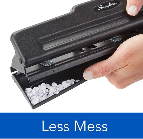 خرامة سوينجلاين بفتحتين، مقبض مريح بثقبتين، سعة ثقب 28 ورقة، جهد أقل بنسبة 50%، يتضمن دليل المحاذاة، أسود (74050) in Kuwait