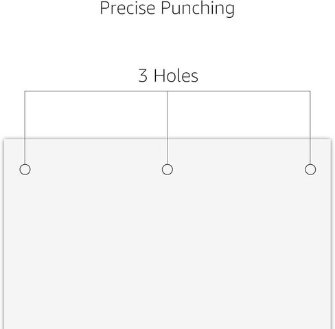 أمازون بيسكس، 3 فتحات للثقب، شبه قابلة للتعديل، سعة 30 ورقة، أسود in Kuwait
