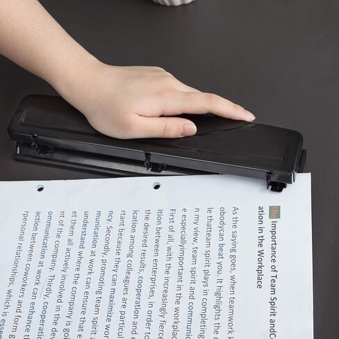 أمازون بيسكس، 3 فتحات للثقب، شبه قابلة للتعديل، سعة 30 ورقة، أسود in Kuwait