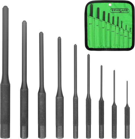 SWANLAKE 9-Pieces Roll Pin Punch Set, Removing Repair Tool with Holder for Automotive, Watch Repair,Jewelry and Craft in Saudi Arabia