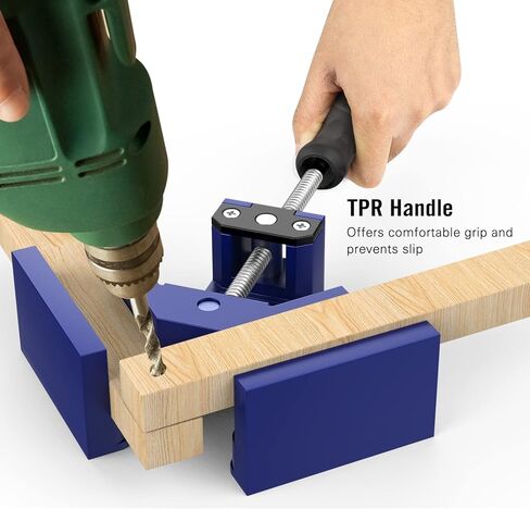 مشبك زاوية يمين، Housolution [4 عبوات] مقبض واحد مشبك زاوية من سبائك الألومنيوم 90 درجة، أداة مشبك مشبك زاوية يمين، حامل ملزمة لإطار صور النجارة مع فك متأرجح قابل للتعديل - رمادي فضي in Kuwait