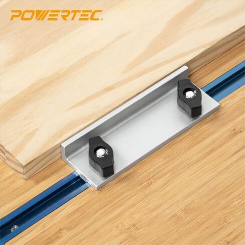 POWERTEC 71168 T-Track Hold Down Clamp for Woodworking, 5-1/2" L x 1-1/8" W, 2 Pack, Blue Black in Saudi Arabia