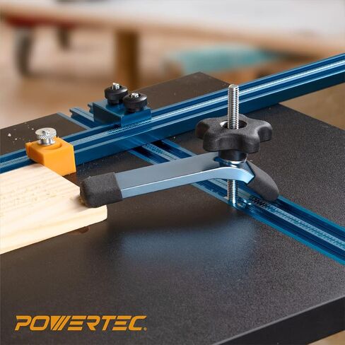 POWERTEC 71168 T-Track Hold Down Clamp for Woodworking, 5-1/2" L x 1-1/8" W, 2 Pack, Blue Black in Saudi Arabia