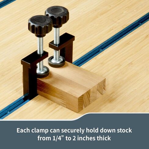 POWERTEC 71439 T-Track Clamp Vice | مشابك تثبيت للأسفل لمسارات T التي تقبل مسامير سداسية الرأس مقاس 5/16 بوصة أو أكبر - عبوتان in Kuwait
