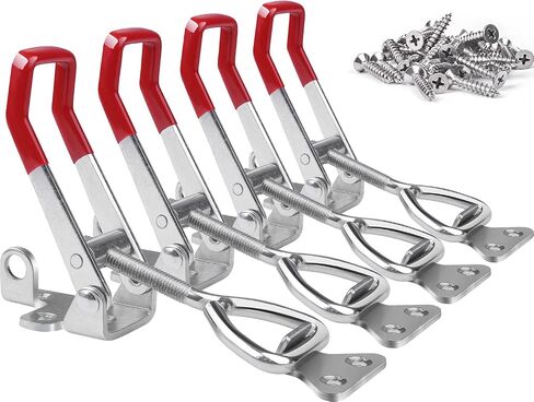 6 Pack Toggle Latch Clamp 4001, Adjustable Latch, Smoker Clamps Heavy Duty Latches, 330Lbs Holding Capacity Pull for Lid Jig, Tool Box Case (24PCS Screws) in Saudi Arabia