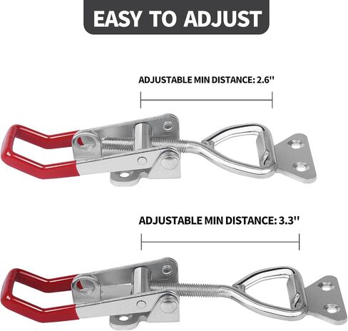 6 Pack Toggle Latch Clamp 4001, Adjustable Latch, Smoker Clamps Heavy Duty Latches, 330Lbs Holding Capacity Pull for Lid Jig, Tool Box Case (24PCS Screws) in Saudi Arabia