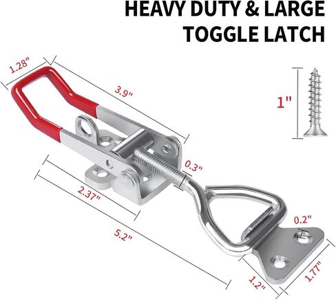 6 Pack Toggle Latch Clamp 4001, Adjustable Latch, Smoker Clamps Heavy Duty Latches, 330Lbs Holding Capacity Pull for Lid Jig, Tool Box Case (24PCS Screws) in Saudi Arabia