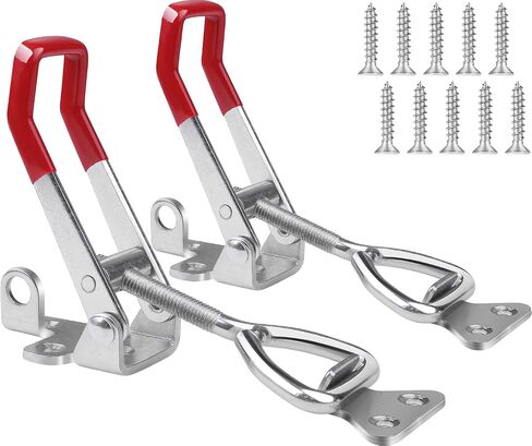 6 Pack Toggle Latch Clamp 4001, Adjustable Latch, Smoker Clamps Heavy Duty Latches, 330Lbs Holding Capacity Pull for Lid Jig, Tool Box Case (24PCS Screws) in Saudi Arabia